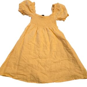 House of Harlow 1960 Light Yellow Puff Sleeve Dress XS